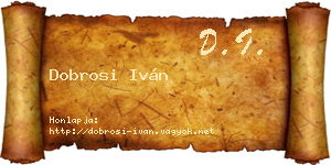 Dobrosi Iván névjegykártya